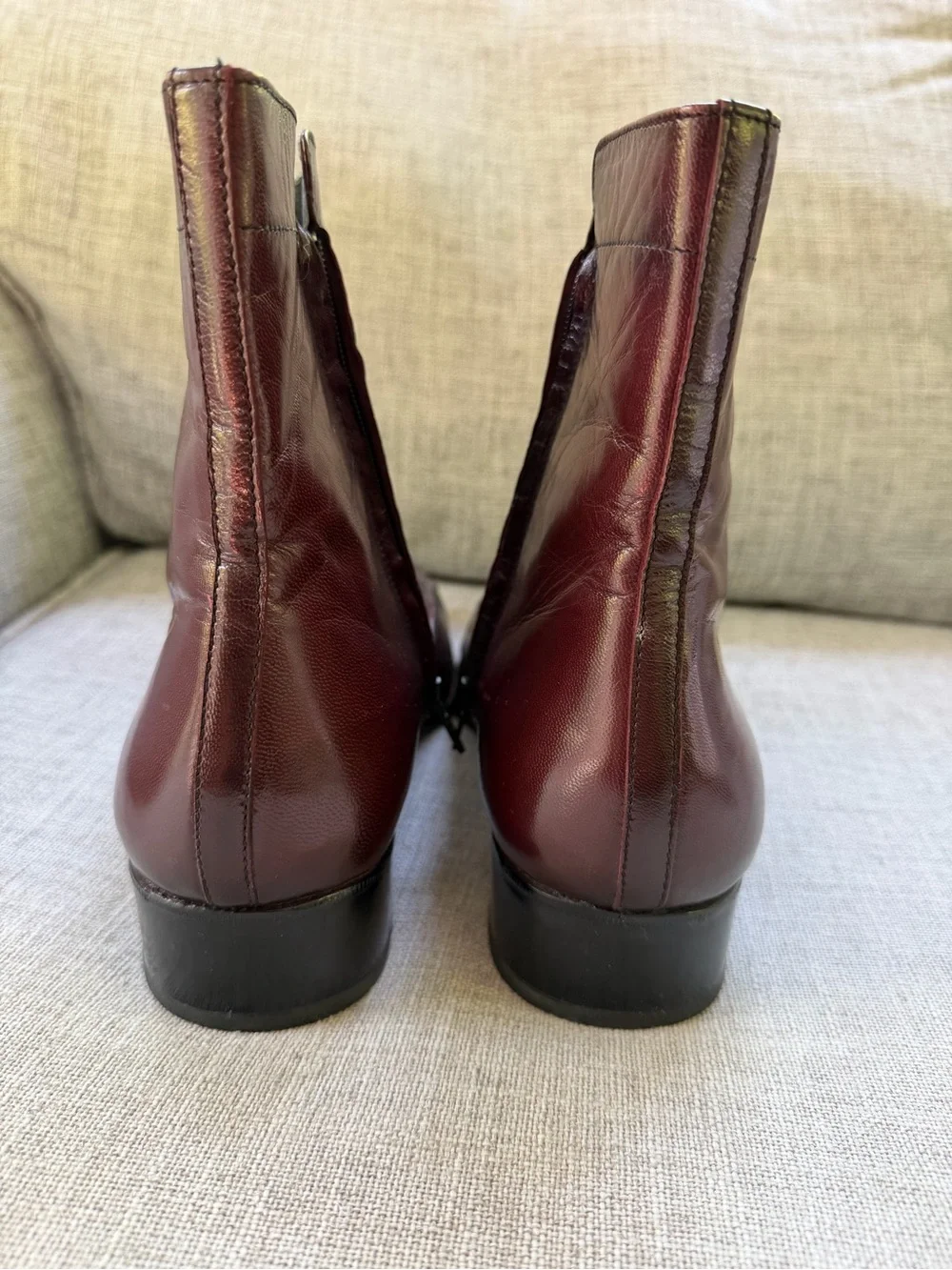 BOTANY 500 Men's Leather Ankle Brown Boots - Burgundy Size 9.5W 02952